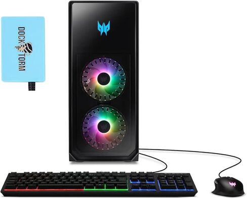 كمبيوتر مكتبي للألعاب acer Predator Orion 5000 (Intel i7-12700F 12-Core، GeForce RTX 3080، 32GB DDR5، 3TB HDD (3.5)، WiFi 6E، BT 53.2، Backlit KYB، ماوس USB، Win 11 Pro) مع Dockztorm Hub in Saudi Arabia