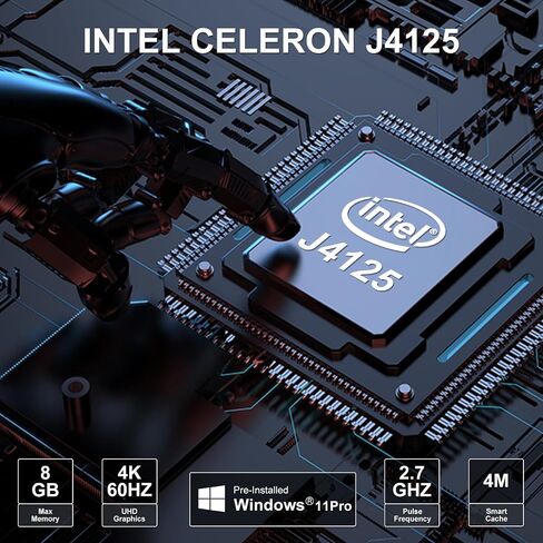 PC Stick with Intel Celeron J4125 Windows 11 Pro 8GB DDR4 128GB SSD Mini Computer Stick Support UHD 4K 60Hz WiFi 2.4G/5G Gigabit Ethernet BT 4.2 in Saudi Arabia
