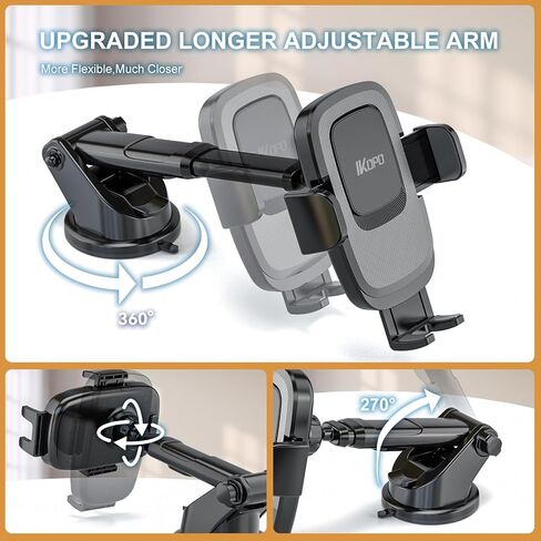 Car Phone Holder Dashboard Mount, Universal Long Arm Suction Cup Cell Phone Holder for Car Dash & Windshield & Air Vent in Kuwait