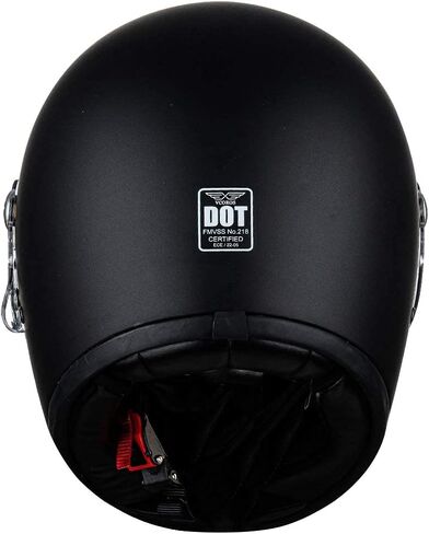 VCOROS A600 Unisex-Adult Full Face Retro Motorcycle Helmet with Graphic Fiberglass Shell DOT Touring Bobber in Saudi Arabia