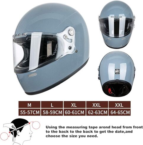 VCOROS A600 Unisex-Adult Full Face Retro Motorcycle Helmet with Graphic Fiberglass Shell DOT Touring Bobber in Saudi Arabia