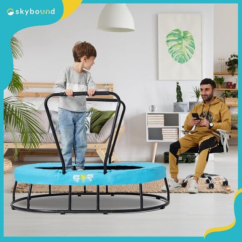 ترامبولين SkyBound للأطفال بمقبض - ترامبولين صغير للأطفال الذين يعانون من اضطراب فرط الحركة ونقص الانتباه والتوحد والاحتياجات الحسية - ألعاب حسية للأطفال المصابين بالتوحد - ترامبولين للأطفال الصغار في الأماكن المغلقة بمقبضين لتحقيق التوازن والأمان in Saudi Arabia