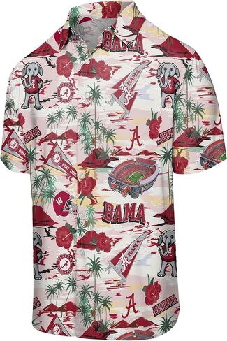 FOCO Alabama Crimson Tide NCAA Mens Thematic Stadium Print Button Up Shirt in Saudi Arabia