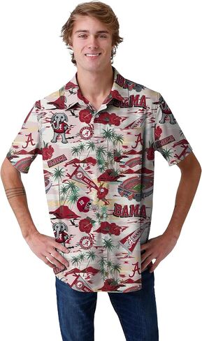 FOCO Alabama Crimson Tide NCAA Mens Thematic Stadium Print Button Up Shirt in Saudi Arabia