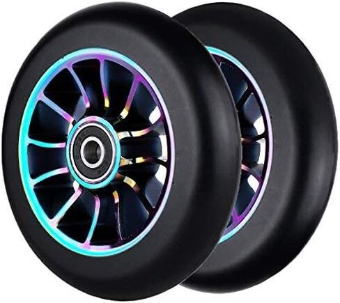 2Pcs 100 mm Pro Stunt Scooter Wheels with Abec 9 Bearings for MGP/Razor/Lucky/Envy/Vokul Pro Scooters Replacement Wheels in Saudi Arabia
