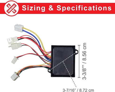 AlveyTech 6-Wire Throttle & Controller Bundle (Versions 1-7) 201C6-3A/HB2430TYD-FS - Fits The Razor Pocket Mod Blossom, Betty, Bistro, Bella, Chrissy, Daisy Electric Scooter, Mini Bike Cable Kit in Saudi Arabia