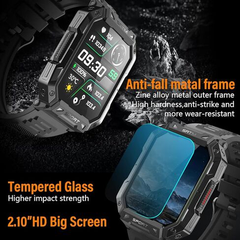 ساعة ذكية للرجال والنساء مع مكالمة بلوتوث، 2 بوصة قرص DIY مع معدل ضربات القلب والأكسجين في الدم ومتتبع اللياقة البدنية أثناء النوم وإخطار الطقس و100 وضع رياضي لهاتف Android iOS in Kuwait