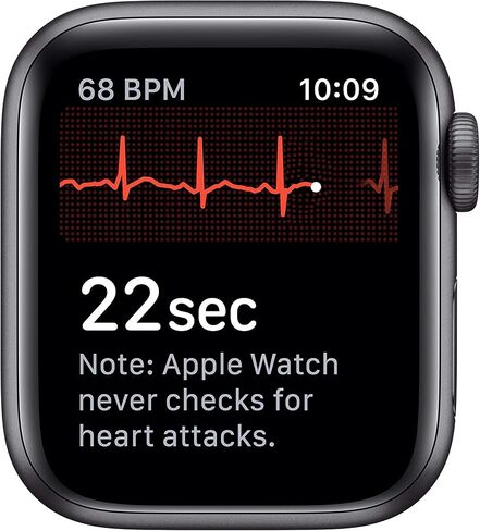 Apple Watch Series 5 (نظام تحديد المواقع + شبكة خلوية، 44 ملم) - هيكل من الألومنيوم باللون الرمادي الفلكي مع حزام رياضي أسود in Saudi Arabia