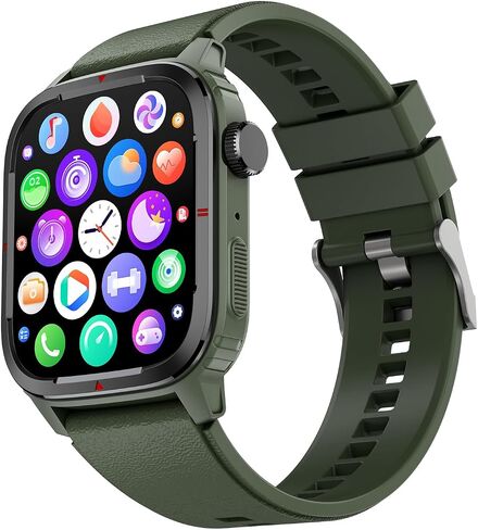 Smart Watch, 1.91-Inch Touch Screen Smartwatch with Text Notification, Make/Answer Calls, Heart Rate, Blood Oxygen, and Activity Trackers - Compatible with iPhone and Android, for Men (Black) in Saudi Arabia