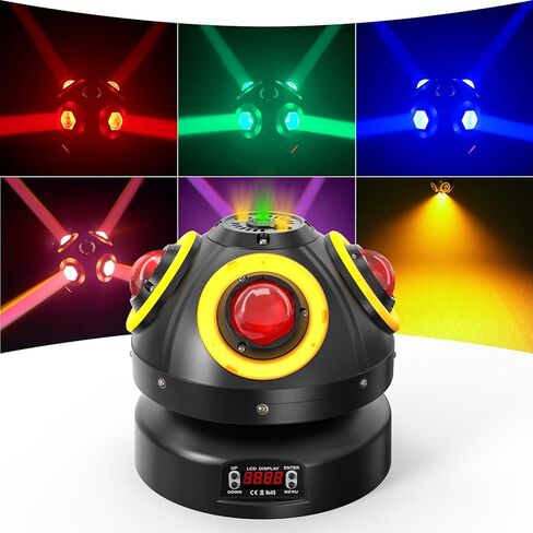 70W DJ Light 3 in 1 4 * 10W RGBW Moving Head DJ Lights with DMX 512 13CH,Sound Activated Stage Light for Disco Dance Hall Party Bar Performance Christmas in Kuwait
