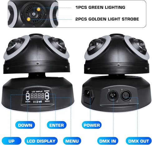 70W DJ Light 3 in 1 4 * 10W RGBW Moving Head DJ Lights with DMX 512 13CH,Sound Activated Stage Light for Disco Dance Hall Party Bar Performance Christmas in Kuwait