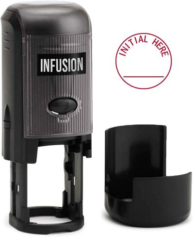 Infusion Approved by Round Self-Inking Stock Rubber Stamp (3/4'' Diameter) - Red Ink in Saudi Arabia