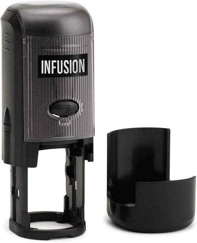 Infusion Approved by Round Self-Inking Stock Rubber Stamp (3/4'' Diameter) - Red Ink in Saudi Arabia