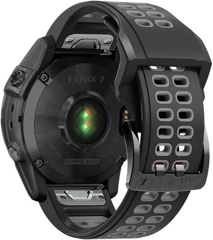 سوار سيليكون متوافق مع Garmin Fenix ​​7/7 Pro/6/6 Pro/5/5 Plus، 22 مم سريع التركيب من السيليكون الناعم المسامي، سوار بديل لـ Garmin Forerunner 965/955/945/945 LTE/935/745 in Saudi Arabia