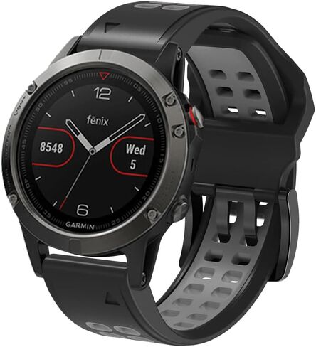 سوار سيليكون متوافق مع Garmin Fenix ​​7/7 Pro/6/6 Pro/5/5 Plus، 22 مم سريع التركيب من السيليكون الناعم المسامي، سوار بديل لـ Garmin Forerunner 965/955/945/945 LTE/935/745 in Saudi Arabia