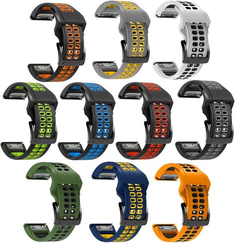 سوار سيليكون متوافق مع Garmin Fenix ​​7/7 Pro/6/6 Pro/5/5 Plus، 22 مم سريع التركيب من السيليكون الناعم المسامي، سوار بديل لـ Garmin Forerunner 965/955/945/945 LTE/935/745 in Saudi Arabia