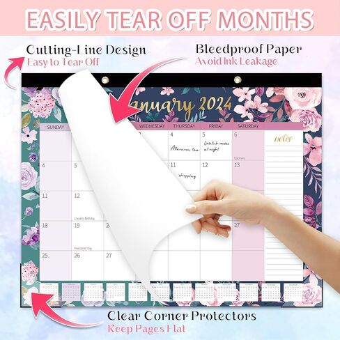 تقويم مكتب كبير من GuassLee 2024-2025 - 22 × 17 بوصة، تقويم ورقي لمدة 18 شهرًا يعمل من يناير 2024 إلى يونيو 2025، مع ورق سميك، تصميم قابل للتمزيق، كتل كبيرة مسطرة يوميًا لسهولة التخطيط in Kuwait