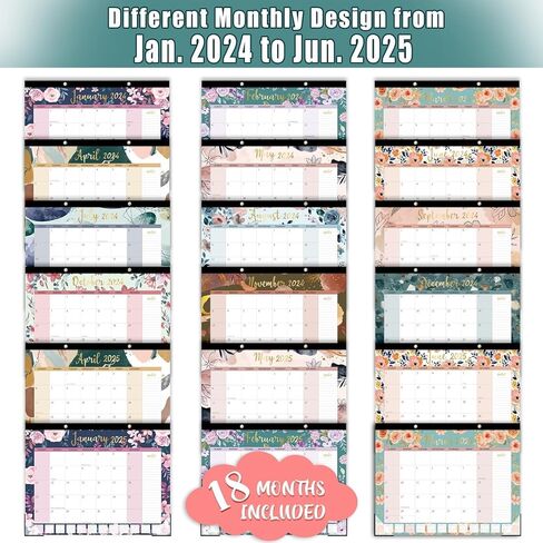 تقويم مكتب كبير من GuassLee 2024-2025 - 22 × 17 بوصة، تقويم ورقي لمدة 18 شهرًا يعمل من يناير 2024 إلى يونيو 2025، مع ورق سميك، تصميم قابل للتمزيق، كتل كبيرة مسطرة يوميًا لسهولة التخطيط in Kuwait