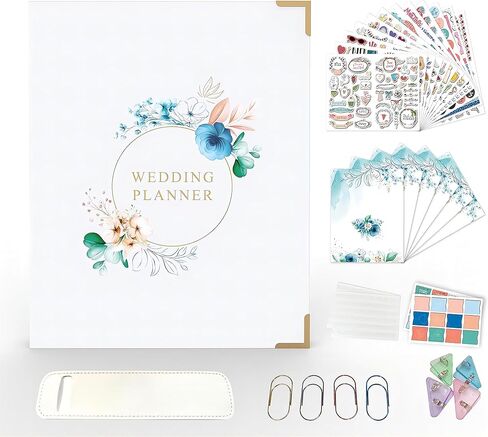 عبوة من 35 حقيبة تخزين لتخطيط الزفاف | كتاب هدية يوميات الخطوبة | تقويم العد التنازلي للعروس | ملصقات التخطيط لحفل الزفاف | حزمة القيمة in Kuwait