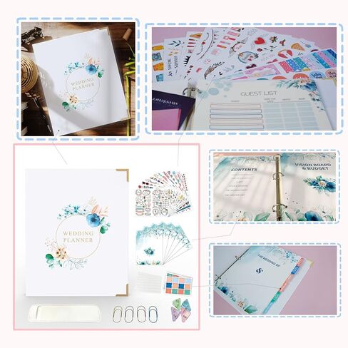 عبوة من 35 حقيبة تخزين لتخطيط الزفاف | كتاب هدية يوميات الخطوبة | تقويم العد التنازلي للعروس | ملصقات التخطيط لحفل الزفاف | حزمة القيمة in Kuwait