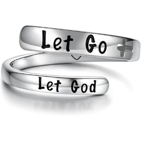 oGoodsunj 925 Inspirational Ring Encouragement Rings: Sterling Silver Adjustable Baseball Inspsire I am Enough Jewelry Gift for Women Girls Teens in Kuwait