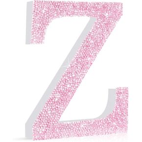 Qunclay 5.7 Inch Pink Room Decor Pink Desk Decor Pink Christmas Bathroom Decor Crystal Diamond Letters Glitter Alphabet Letter Sign Home Letters Wall Decor Gift for Christmas Party Wedding(Letter D)