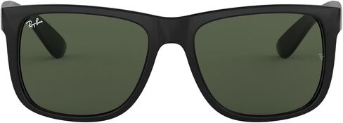Ray-Ban RB4165F Justin Low Bridge Fit Rectangular Sunglasses, Rubber Black/Clear, 55 mm in Saudi Arabia