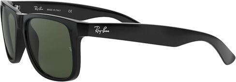 Ray-Ban RB4165F Justin Low Bridge Fit Rectangular Sunglasses, Rubber Black/Clear, 55 mm in Saudi Arabia