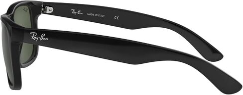 Ray-Ban RB4165F Justin Low Bridge Fit Rectangular Sunglasses, Rubber Black/Clear, 55 mm in Saudi Arabia