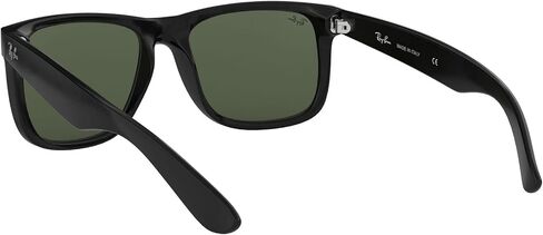 Ray-Ban RB4165F Justin Low Bridge Fit Rectangular Sunglasses, Rubber Black/Clear, 55 mm in Saudi Arabia