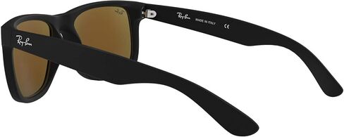 Ray-Ban RB4165F Justin Low Bridge Fit Rectangular Sunglasses, Rubber Black/Clear, 55 mm in Kuwait