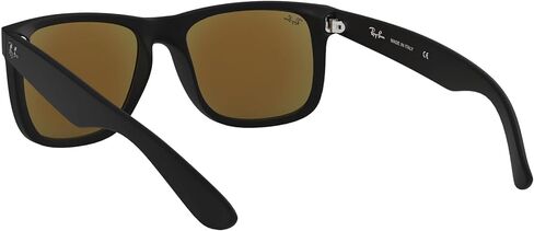 Ray-Ban RB4165F Justin Low Bridge Fit Rectangular Sunglasses, Rubber Black/Clear, 55 mm in Kuwait