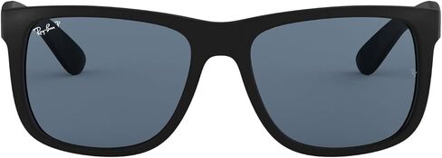 Ray-Ban RB4165F Justin Low Bridge Fit Rectangular Sunglasses, Rubber Black/Clear, 55 mm in Saudi Arabia