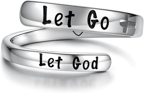 Inspirational Ring Encouragement Rings: Sterling Silver Adjustable Inspsire I am Enough Jewelry Gift for Women Girls Teens (Just Breathe) in Saudi Arabia