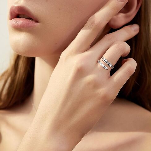 Inspirational Ring Encouragement Rings: Sterling Silver Adjustable Inspsire I am Enough Jewelry Gift for Women Girls Teens (Just Breathe) in Saudi Arabia