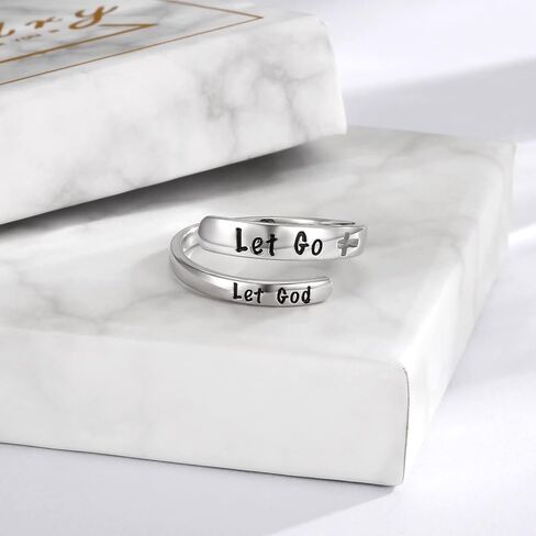 Inspirational Ring Encouragement Rings: Sterling Silver Adjustable Inspsire I am Enough Jewelry Gift for Women Girls Teens (Just Breathe) in Saudi Arabia