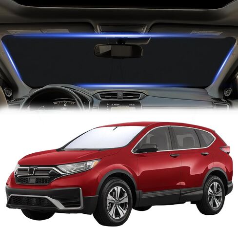 مظلة الشمس للزجاج الأمامي لسيارة Honda CRV SUV، LX، EX، EXL، Sport، Sport-L، Sport Touring Hybrid، نافذة أمامية، حاجب للشمس يحجب الأشعة فوق البنفسجية، ملحقات CR-V قابلة للطي in Kuwait