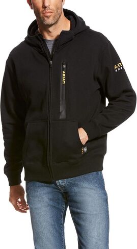 Ariat Male Rebar Workman Full Zip Hoodie Charcoal Heather Large in Saudi Arabia