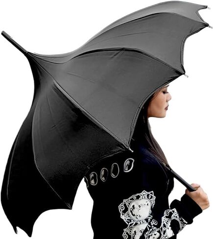 Gothic Rebel Dark Wing Black Gothic Pagoda Umbrella in Kuwait