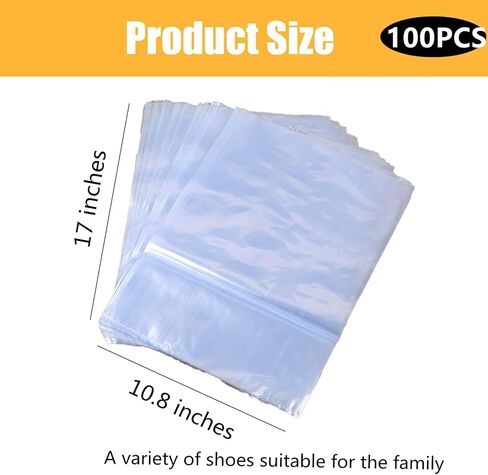 Shoes Shrink Wrap Bags, 100pcs Sneakers PVC Heat Shrinkable Plastic Wrap Large Shoe Covers Men Women Effectively Avoid Yellowing Soles And Keep Dust Out 10x17 Inches in Saudi Arabia