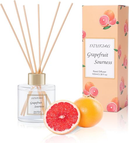 3.5 oz Scent Diffuser with 6 Fiber Sticks, 100ml Coconut Reed Diffuser Set Aromatherapy Fragrance Diffusers Air Fresheners for Home Bedroom Bathroom in Kuwait