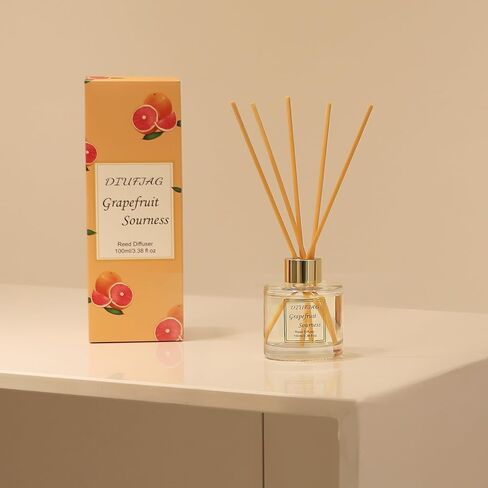 3.5 oz Scent Diffuser with 6 Fiber Sticks, 100ml Coconut Reed Diffuser Set Aromatherapy Fragrance Diffusers Air Fresheners for Home Bedroom Bathroom in Kuwait