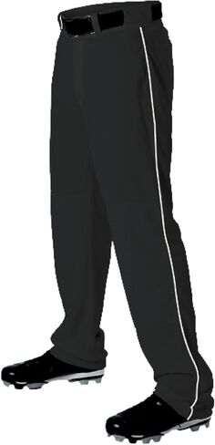 Alleson Athletic Boys Youth Baseball Pants with Braid, Grey/Navy, Medium in Saudi Arabia