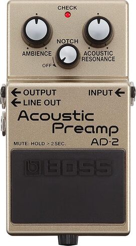 حزمة Boss AD-2 Acoustic Preamp مع مزود الطاقة وكابل الأجهزة وكابل التصحيح واللقطات in Kuwait