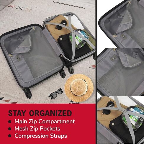 FUL Geo 26 Inch Rolling Luggage, Hardshell Suitcase with Wheels, Black (FLML0108-001) in Saudi Arabia