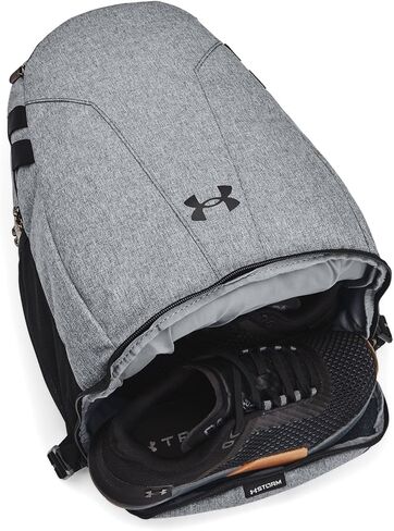 Under Armour Hustle 5.0 Team Backpack, (001) Black/Black/Metallic Silver, One Size Fits All in Saudi Arabia