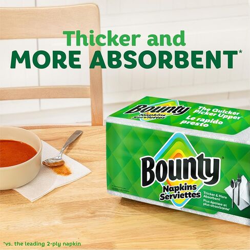 Bounty Quilted Napkins 1-Ply 12 1/10 x 12 White 200/Pack (96595PK) in Saudi Arabia