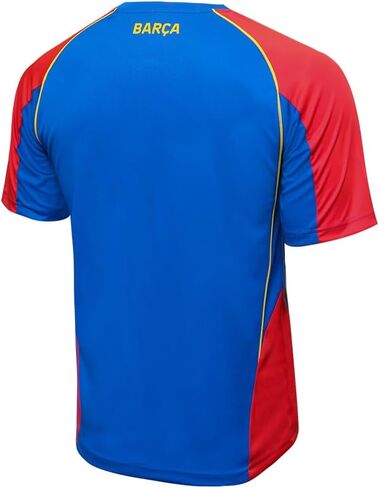 Icon Sports FC Barcelona Shirt - Officially Liecensed Jersey Style Short Sleeve Athletic Football Team Graphic Game Day Active Tee Top | Highlight, Navy, Medium in Saudi Arabia