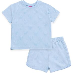 Disney Minnie Mouse French Terry Drop Shoulder T-Shirt and Dolphin Shorts Outfit Set Infant to Little Kid in Kuwait