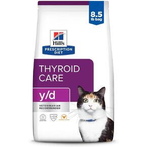 Hill's Prescription Diet y/d Thyroid Care Dry Cat Food, Veterinary Diet, 4 lb. Bag